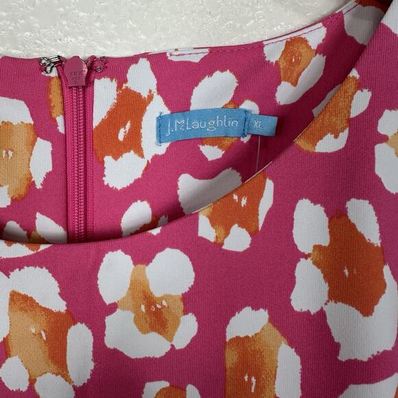 J McLaughlin Sophia Sleeveless Dress XL Catalina Cloth Pink Floral Coastal Chic - Picture 5 of 11